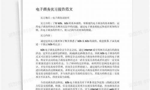 电子商务实习内容(电子商务专业实践报告2000字)